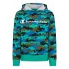 Boy's Champion All Over Print Camo Hoodie Blue