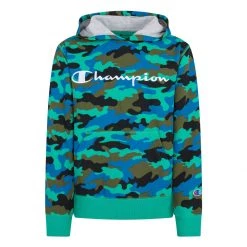 Boy's Champion All Over Print Camo Hoodie Blue