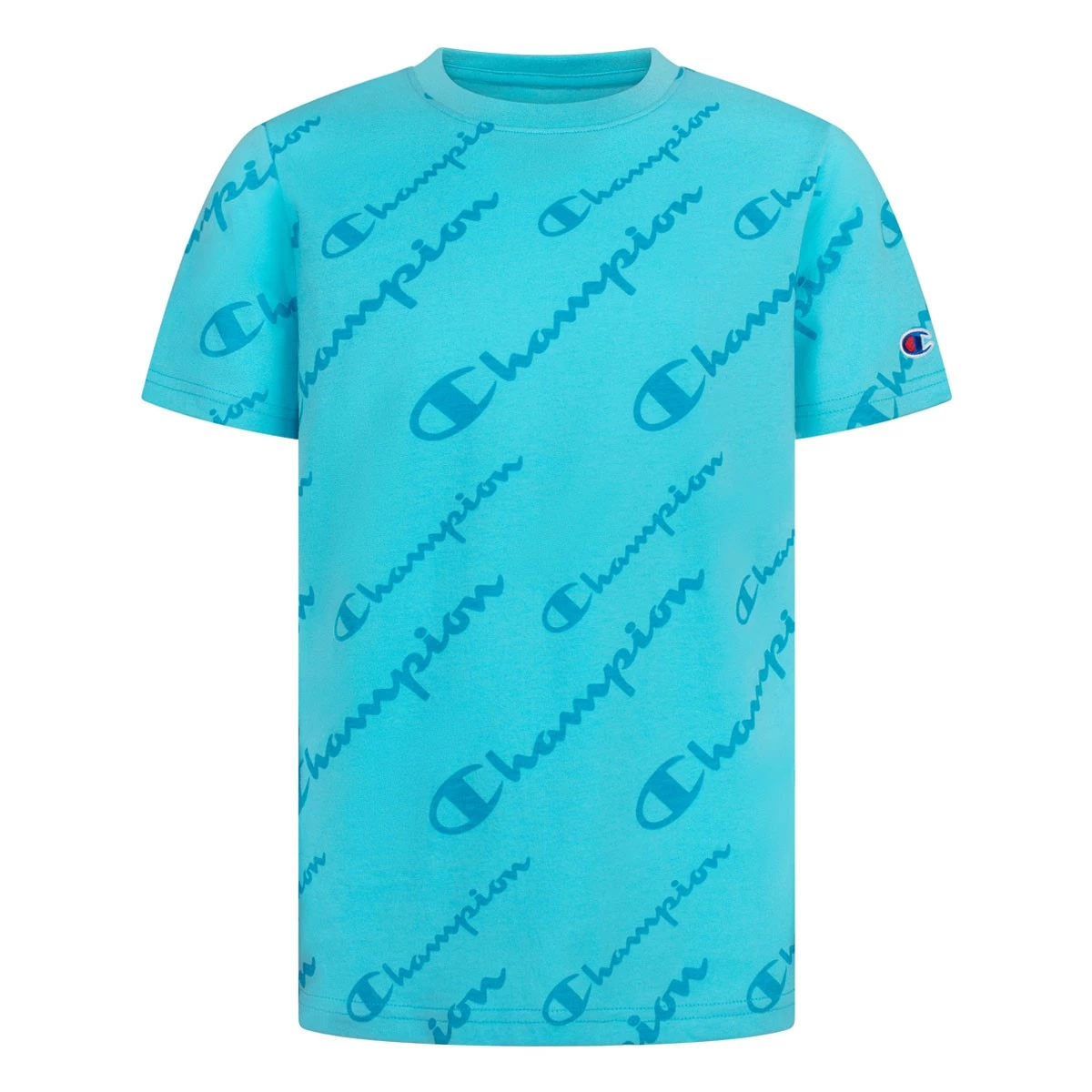 Boys' Champion Diagonal All Over Print T-Shirt Blue Seaglass 4 Boys' Champion Diagonal All Over Print T-Shirt Blue Seaglass - Image 2