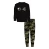 Toddler Boys' Champion Camo Script Crew And Joggers Set Black