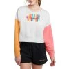 Women's Champion Campus French Terry Sorbet Graphic Crew White/pinky Peach -Champion Sales unnamed file 1088