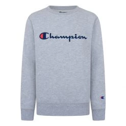 Boy's Champion Script Fleece Crew Oxford Heather