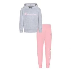 Baby Girls' Champion Classic Script Hoodie And Joggers Set Oxford Heather