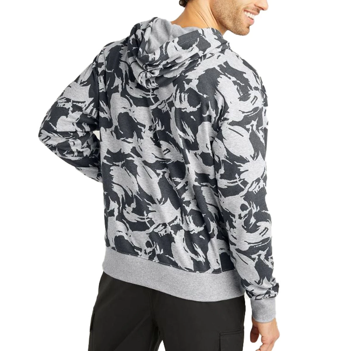 Men's Champion All Over Print Global Explorer French Terry 1/4 Zip Hoodie Brushstroke Camo Cargo Oli 4 Men's Champion All Over Print Global Explorer French Terry 1/4 Zip Hoodie Brushstroke Camo Cargo Oli - Image 2
