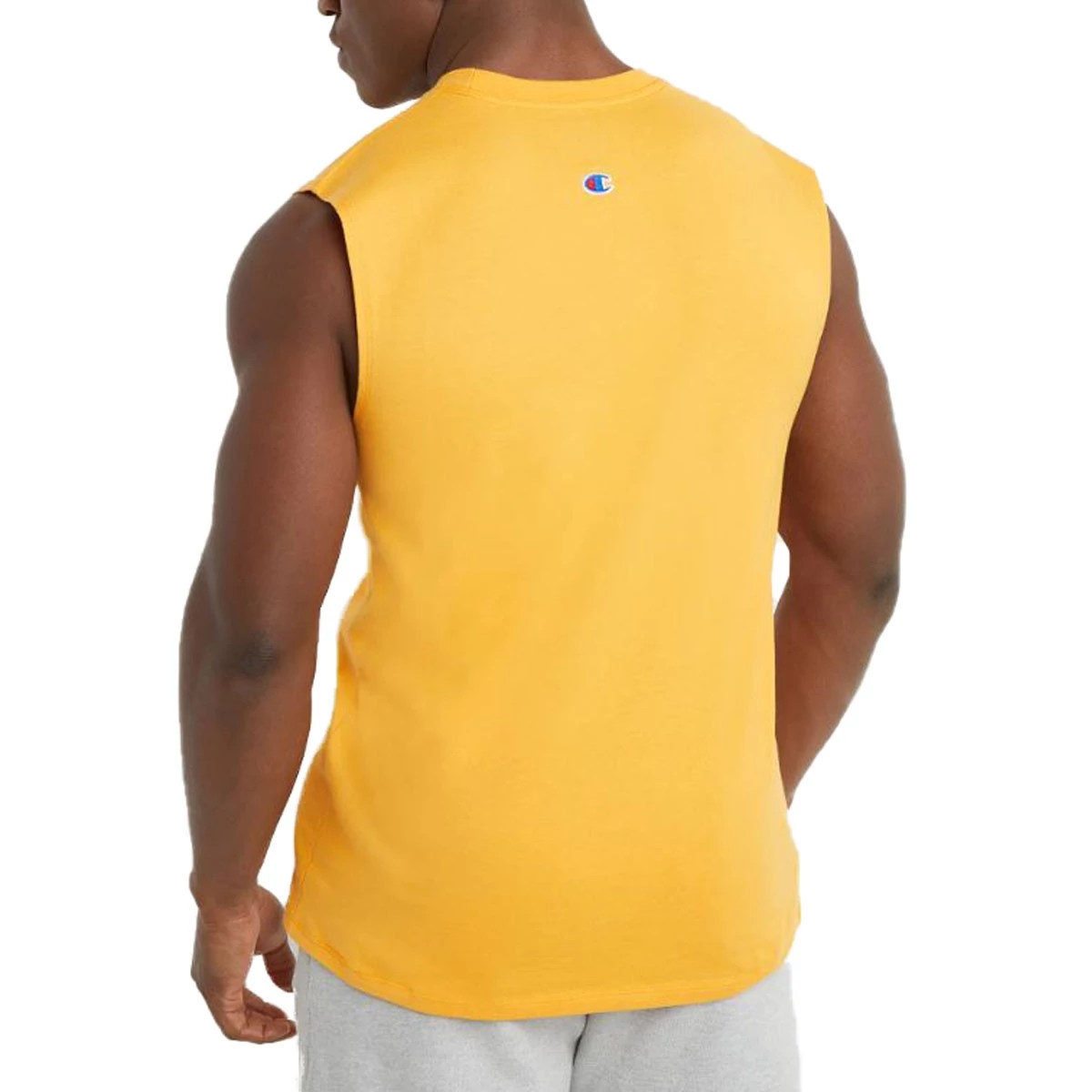 Men's Champion Classic Graphic Cut Off Muscle Tank Top Orange Capri 4 Men's Champion Classic Graphic Cut Off Muscle Tank Top Orange Capri - Image 2