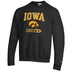 Champion Iowa Hawkeyes Fresh 2 Crewneck Sweatshirt Black
