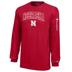Champion Kids' Nebraska Cornhuskers Jersey Long Sleeve Shirt Red