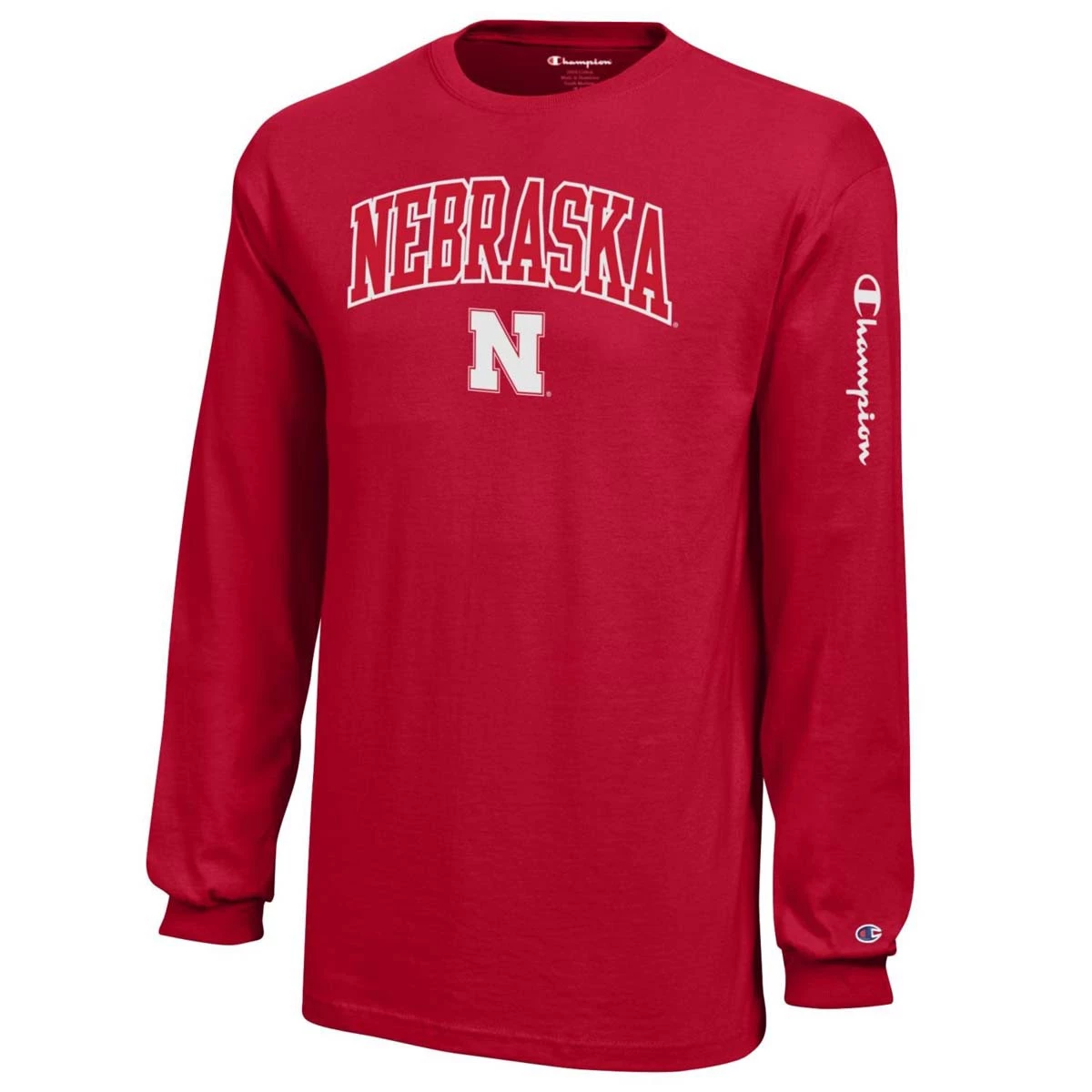 Champion Kids' Nebraska Cornhuskers Jersey Long Sleeve Shirt Red 4 Champion Kids' Nebraska Cornhuskers Jersey Long Sleeve Shirt Red - Image 2