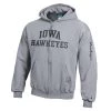 Champion Kids' Iowa Hawkeyes Power Full Zip Hoodie Grey Heather -Champion Sales unnamed file 1296