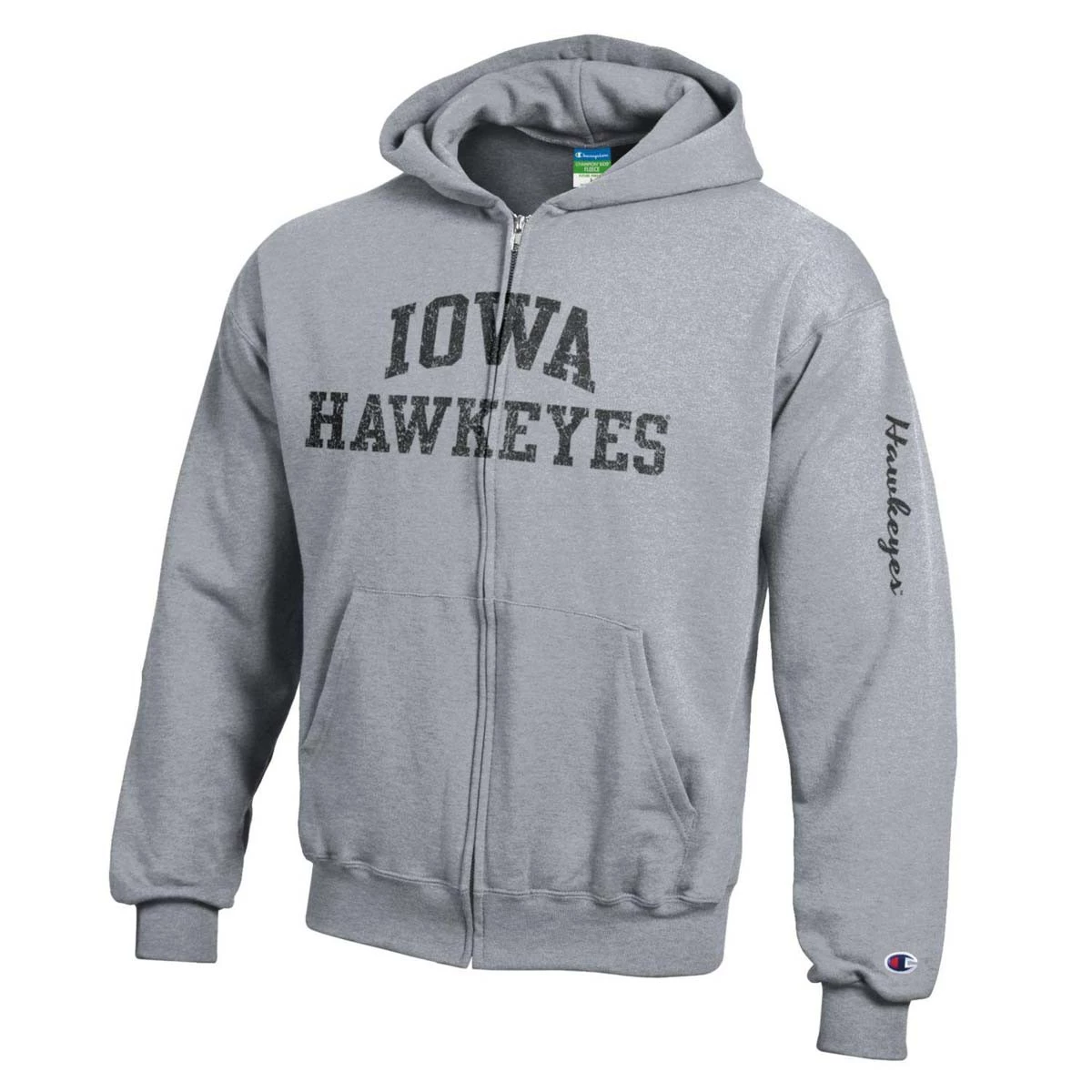 Champion Kids' Iowa Hawkeyes Power Full Zip Hoodie Grey Heather 3 Champion Kids' Iowa Hawkeyes Power Full Zip Hoodie Grey Heather