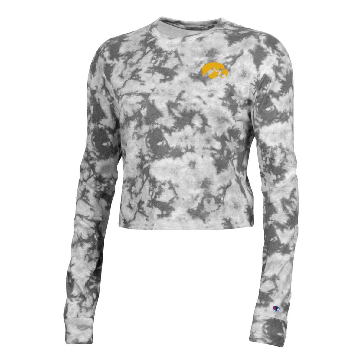 Champion Women's Iowa Hawkeyes Crush Dye Long Sleeve Shirt Grey 4 Champion Women's Iowa Hawkeyes Crush Dye Long Sleeve Shirt Grey - Image 2