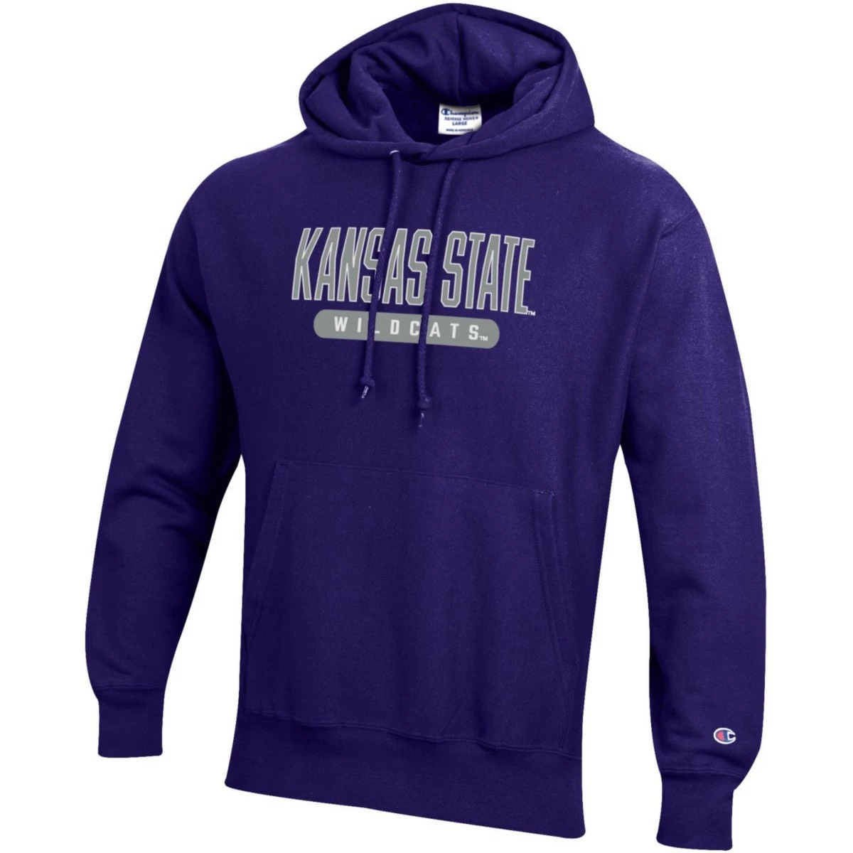 Champion Kansas State Wildcats Reverse Weave Hoodie Silver 4 Champion Kansas State Wildcats Reverse Weave Hoodie Silver - Image 2
