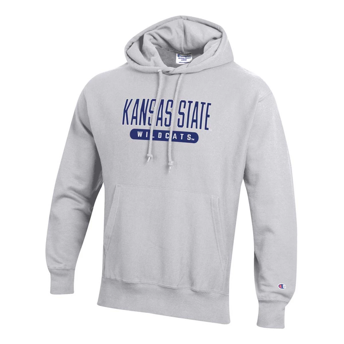Champion Kansas State Wildcats Reverse Weave Hoodie Silver 5 Champion Kansas State Wildcats Reverse Weave Hoodie Silver - Image 3