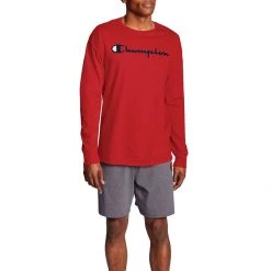 Men's Champion Classic Script Logo Long Sleeve T-Shirt Graphite -Champion Sales unnamed file 141