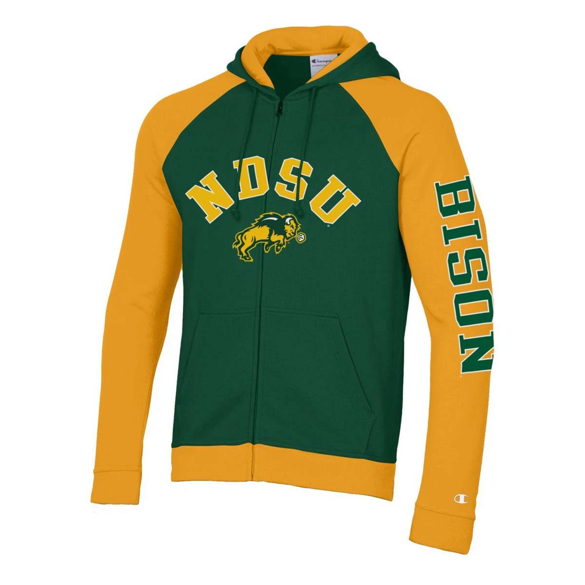 Champion North Dakota State Bison Super Fan Full Zip Hoodie Forest 3 Champion North Dakota State Bison Super Fan Full Zip Hoodie Forest