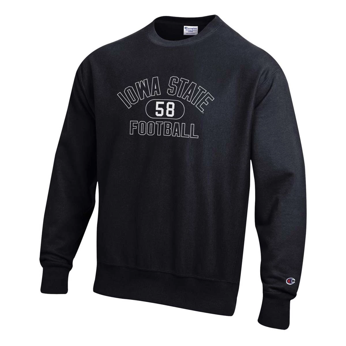 Champion Iowa State Cyclones 1958 Arch Football Crewneck Sweatshirt Black 4 Champion Iowa State Cyclones 1958 Arch Football Crewneck Sweatshirt Black - Image 2