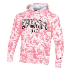 Champion Women's Nebraska Cornhuskers Crushdye Hoodie Pink