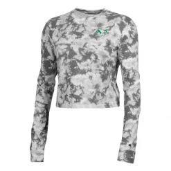 Champion Women's North Dakota Fighting Hawks Crush Dye Long Sleeve Shirt Grey