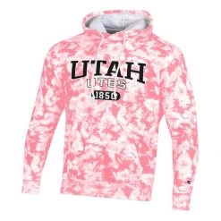 Champion Women's Utah Utes Crushdye Hoodie Pink