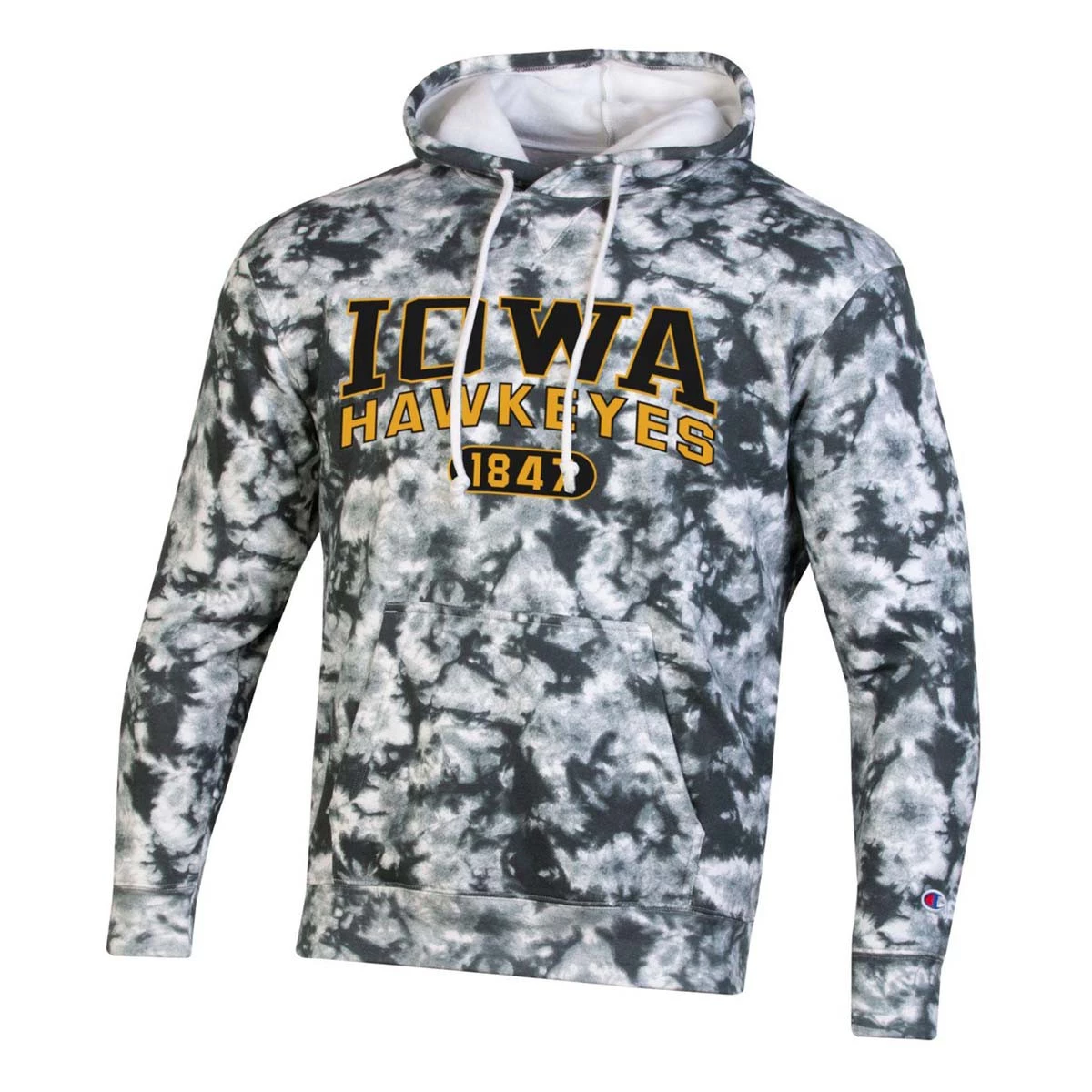 Champion Women's Iowa Hawkeyes Crushdye Hoodie Steel 3 Champion Women's Iowa Hawkeyes Crushdye Hoodie Steel