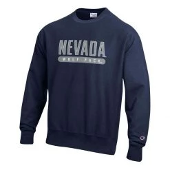 Champion Nevada Wolf Pack Reverse Weave Crewneck Sweatshirt Navy