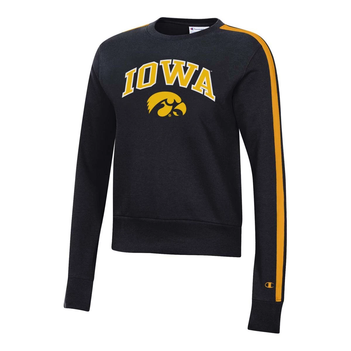 Champion Women's Iowa Hawkeyes Super Fan Crewneck Sweatshirt Black/gold 4 Champion Women's Iowa Hawkeyes Super Fan Crewneck Sweatshirt Black/gold - Image 2