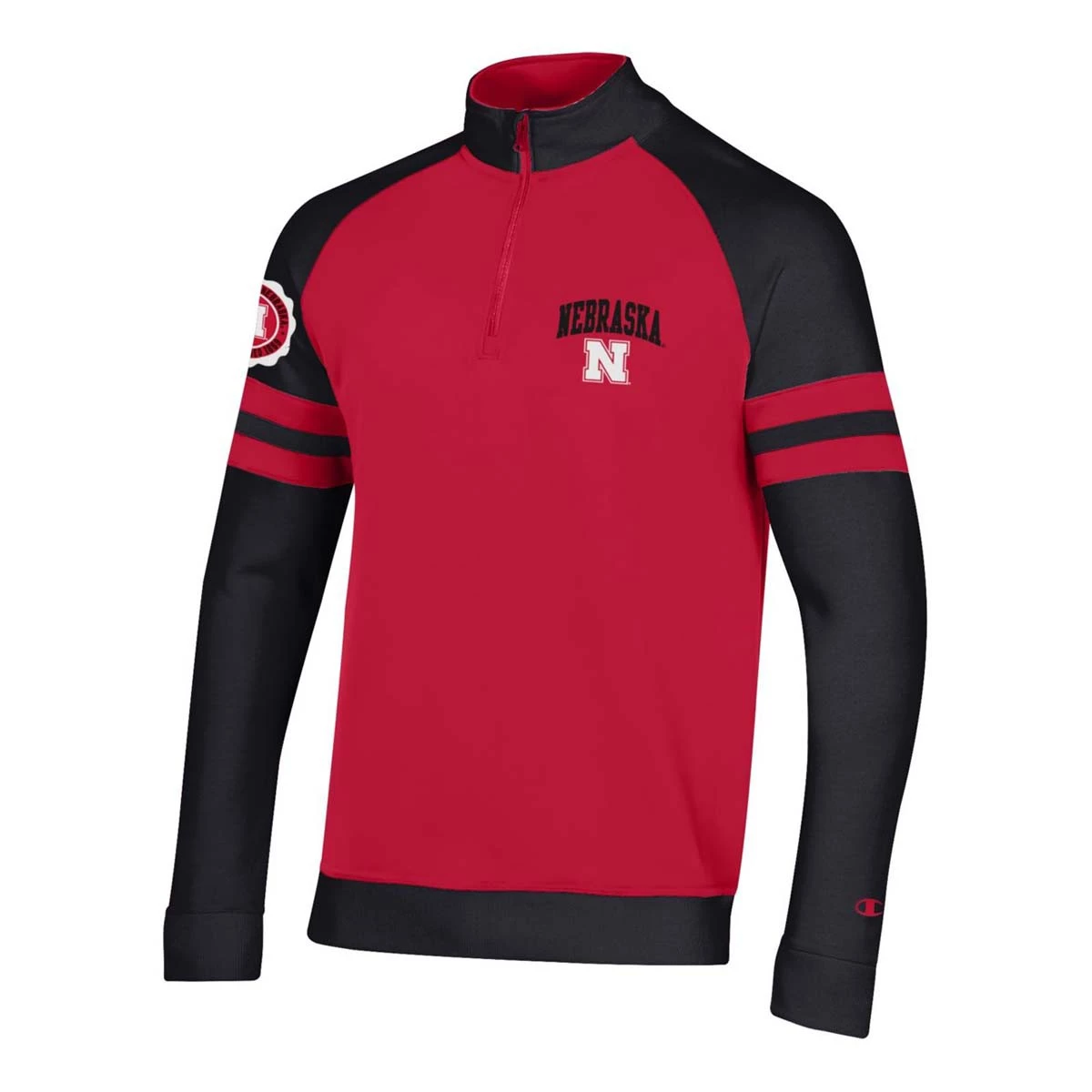 Champion Nebraska Cornhuskers Super Fan 1/4 Zip Top Scarlet/black 3 Champion Nebraska Cornhuskers Super Fan 1/4 Zip Top Scarlet/black