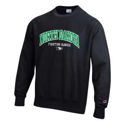 Champion North Dakota Fighting Hawks Reverse Weave 2022 Crewneck Sweatshirt Black
