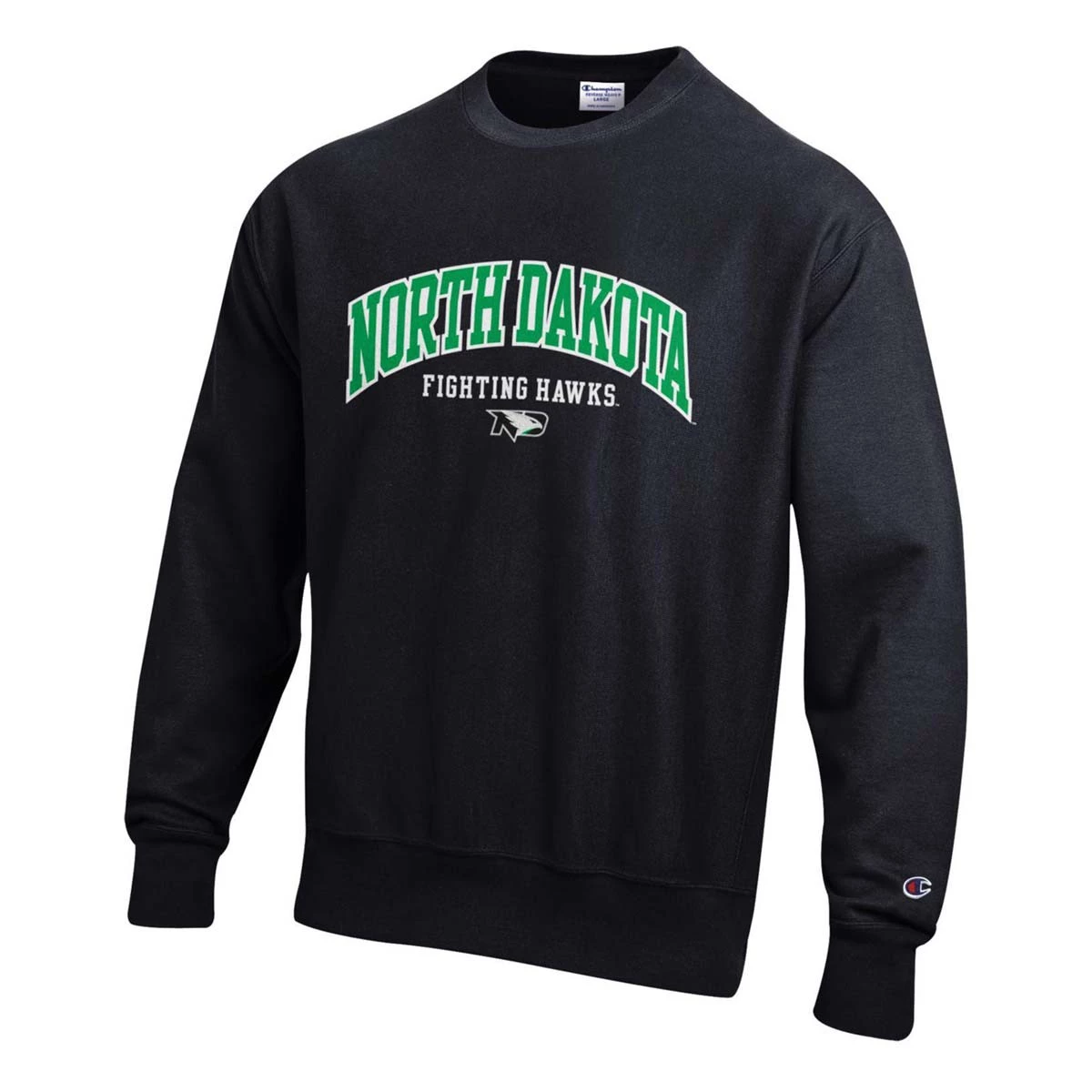 Champion North Dakota Fighting Hawks Reverse Weave 2022 Crewneck Sweatshirt Silver 4 Champion North Dakota Fighting Hawks Reverse Weave 2022 Crewneck Sweatshirt Silver - Image 2