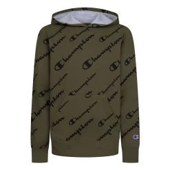 Boys' Champion All Over Print Script Hoodie Orange