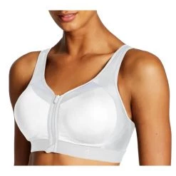 Women's Champion Max Support Motion Control Zip Sports Bra White -Champion Sales unnamed file 219