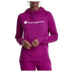 Women's Champion Powerblend Script Graphic Hoodie Venture Pink -Champion Sales unnamed file 264