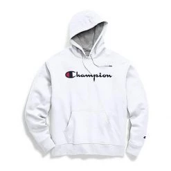 Men's Champion Graphic Powerblend Script Logo Hoodie White -Champion Sales unnamed file 271