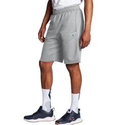 Men's Champion Patch Logo Powerblend Fleece Lounge Shorts Granite Heather -Champion Sales unnamed file 287