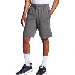 Men's Champion Patch Logo Powerblend Fleece Lounge Shorts Granite Heather -Champion Sales unnamed file 289