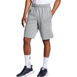 Men's Champion Patch Logo Powerblend Fleece Lounge Shorts Granite Heather -Champion Sales unnamed file 290