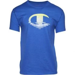 Men's Champion Wave Logo Classic Graphic T-Shirt Royal/yellow -Champion Sales unnamed file 301