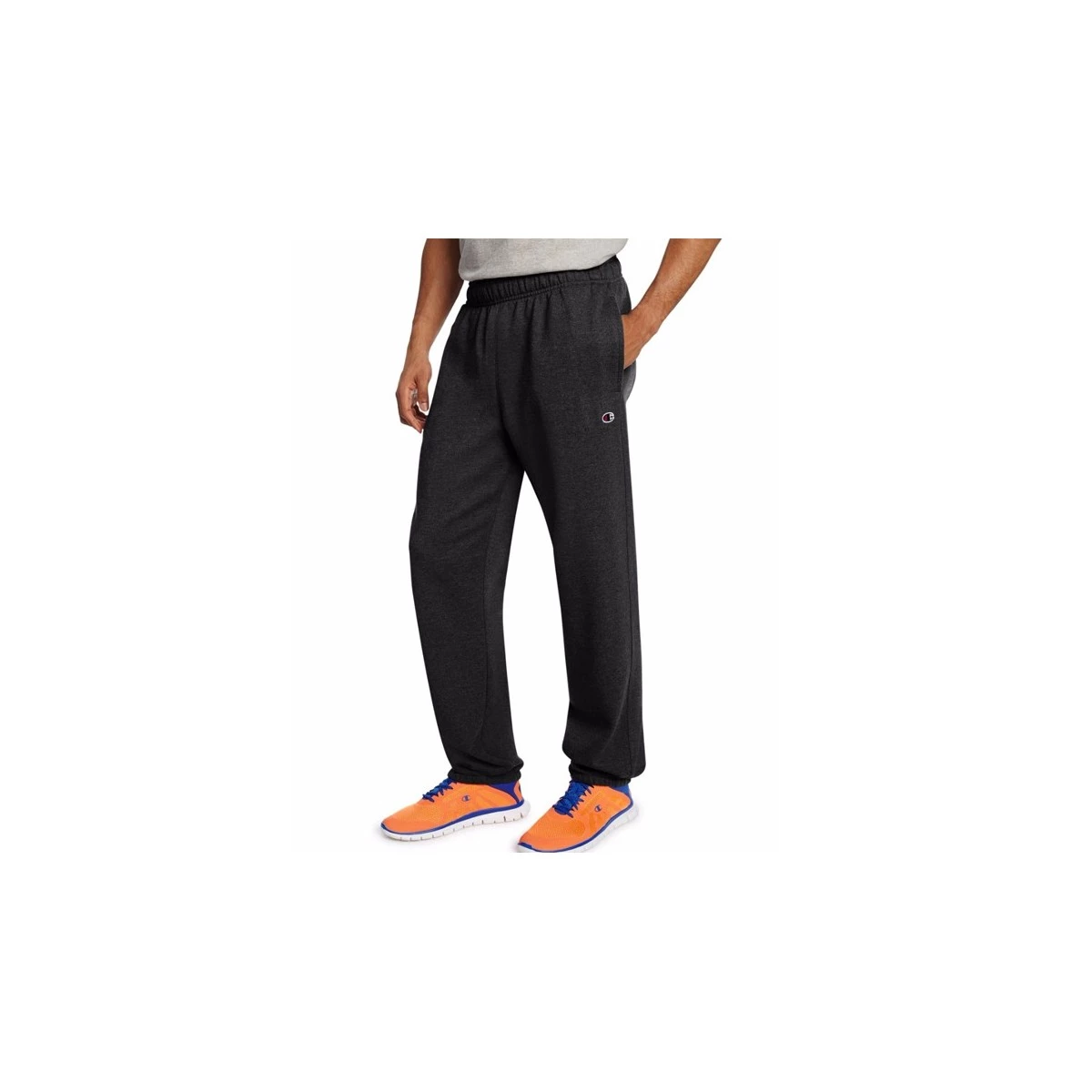 Men's Champion Powerblend Relaxed Bottom Joggers Black 4 Men's Champion Powerblend Relaxed Bottom Joggers Black - Image 2