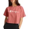 Women's Champion Graphic Logo Cropped Heritage Crop Top Sandalwood Red
