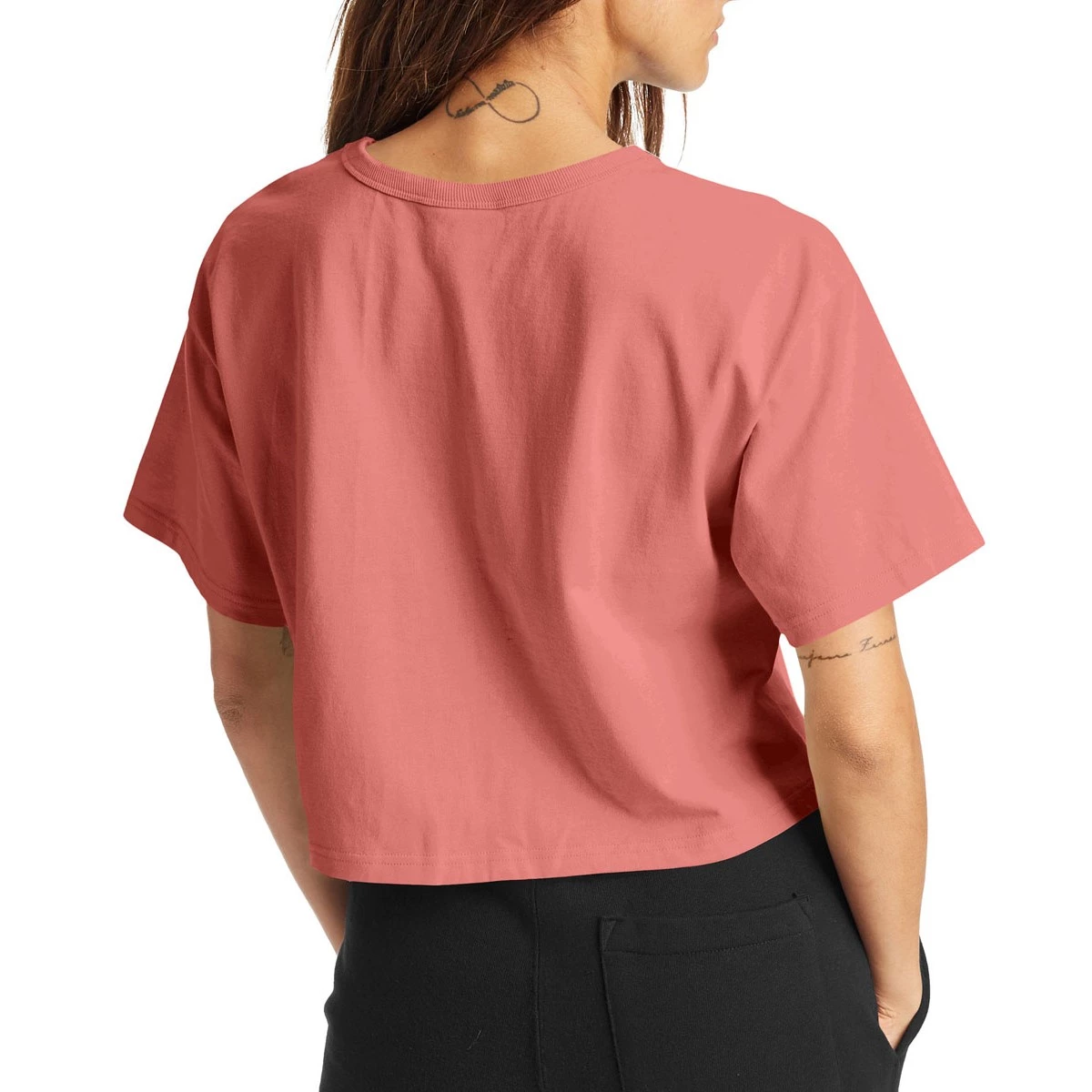 Women's Champion Graphic Logo Cropped Heritage Crop Top Sandalwood Red 5 Women's Champion Graphic Logo Cropped Heritage Crop Top Sandalwood Red - Image 3