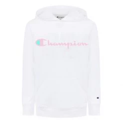 Girls' Champion Classic Script French Terry Hoodie White -Champion Sales unnamed file 341