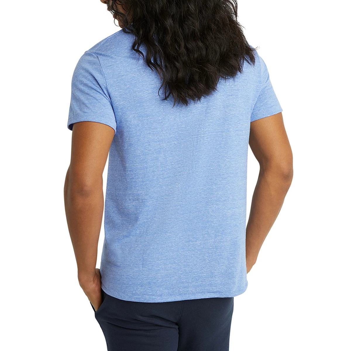 Men's Champion Embroidered Script Powerblend T-Shirt Royal Heather 4 Men's Champion Embroidered Script Powerblend T-Shirt Royal Heather - Image 2