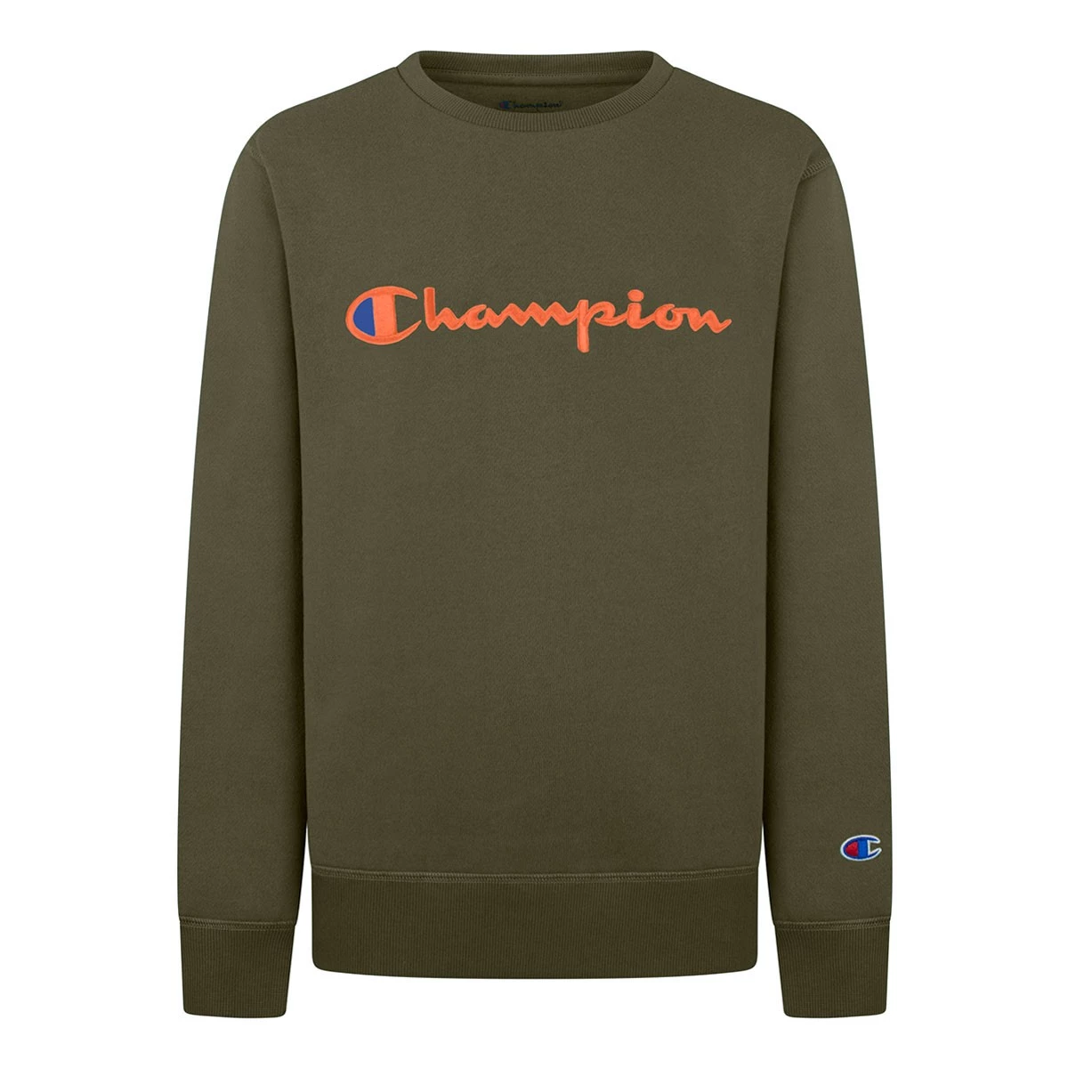 Boys' Champion Script Fleece Crew Cargo Olive 4 Boys' Champion Script Fleece Crew Cargo Olive - Image 2