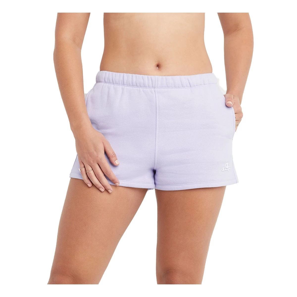 Women's Champion Classic Twill Logo Fleece Lounge Shorts Urban Lilac 9 Women's Champion Classic Twill Logo Fleece Lounge Shorts Urban Lilac - Image 7