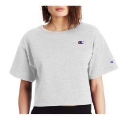 Women's Champion Small Graphic Logo Cropped Heritage Crop Top Buttered Popcorn -Champion Sales unnamed file 457
