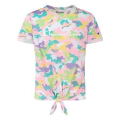 Girls' Champion Camo Tie Front T-Shirt Pink