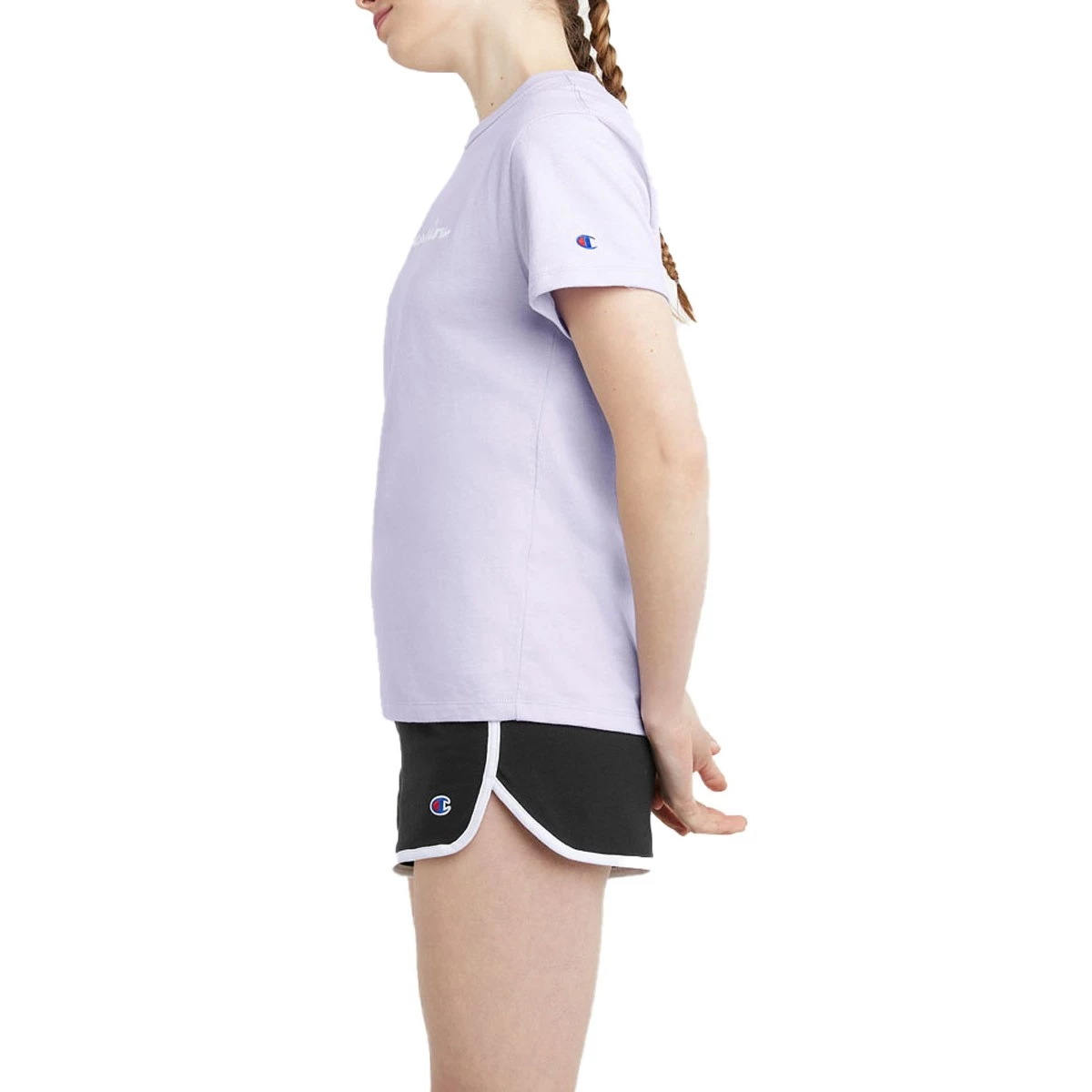 Women's Champion Script Logo Heritage Graphic T-Shirt Midnight Aster 4 Women's Champion Script Logo Heritage Graphic T-Shirt Midnight Aster - Image 2