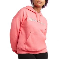 Women's Champion Powerblend Relaxed Brush Strike Script Graphic Hoodie Pinky Peach -Champion Sales unnamed file 513