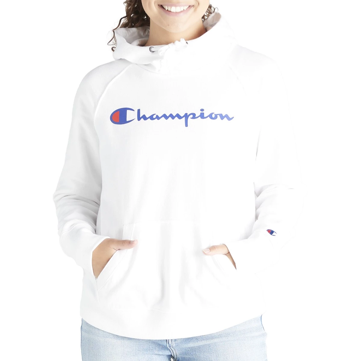 Women's Champion Powerblend Relaxed Tonal Script Graphic Hoodie Fresh Teal 4 Women's Champion Powerblend Relaxed Tonal Script Graphic Hoodie Fresh Teal - Image 2