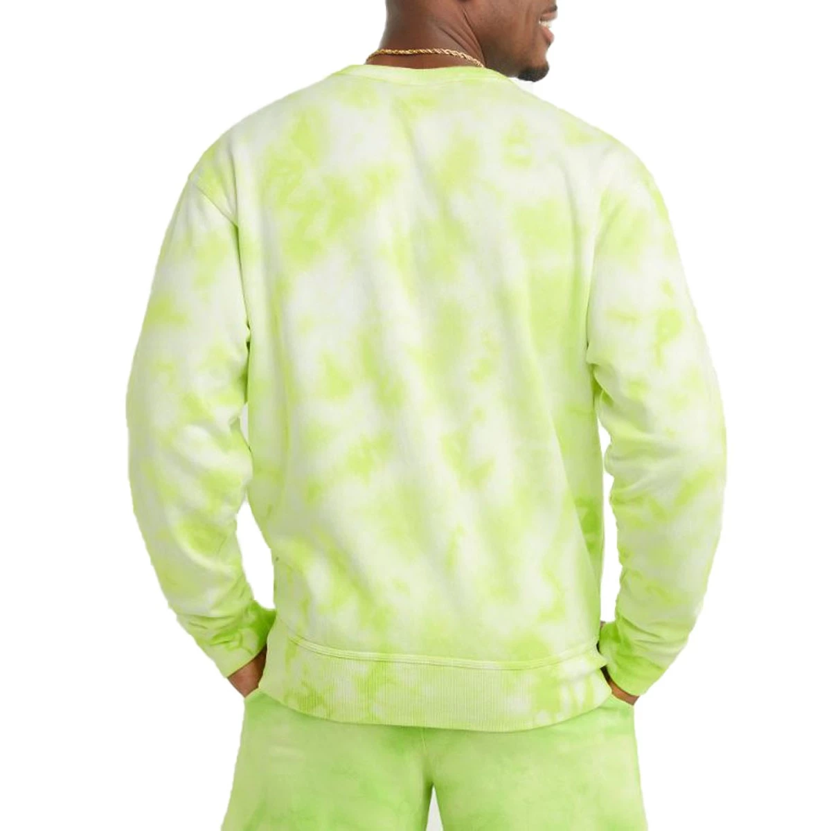 Men's Champion Crushed Dye Crewneck Sweatshirt Crush Dye Black 4 Men's Champion Crushed Dye Crewneck Sweatshirt Crush Dye Black - Image 2